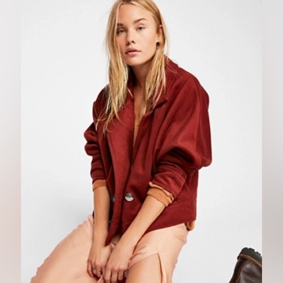 Free People Bella Dolman Wool Coat in Terra Cotta - Picture 2 of 7